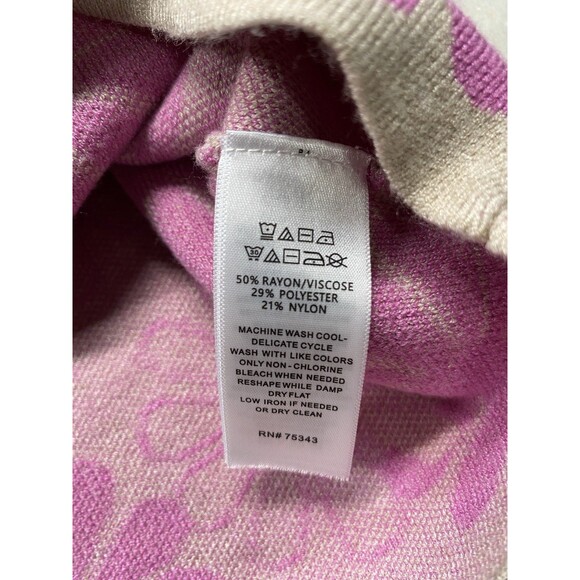 Rachel Zoe Sweater Women’s XS Pink Flower 70’s Vibe - Picture 7 of 7